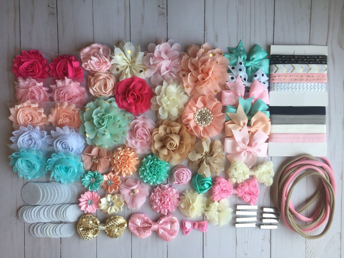 DIY Headband Making Baby Shower Headband Kit Birthday Party Etsy