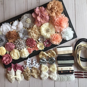 Kit de diadema DIY, kit de diadema para baby shower, fiesta de cumpleaños, juego de cabello DIY, accesorios para el cabello, kit para hacer diademas, regalos de Navidad para niña imagen 2