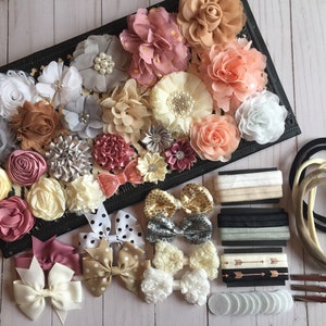 Kit de diadema DIY, kit de diadema para baby shower, fiesta de cumpleaños, juego de cabello DIY, accesorios para el cabello, kit para hacer diademas, regalos de Navidad para niña imagen 3