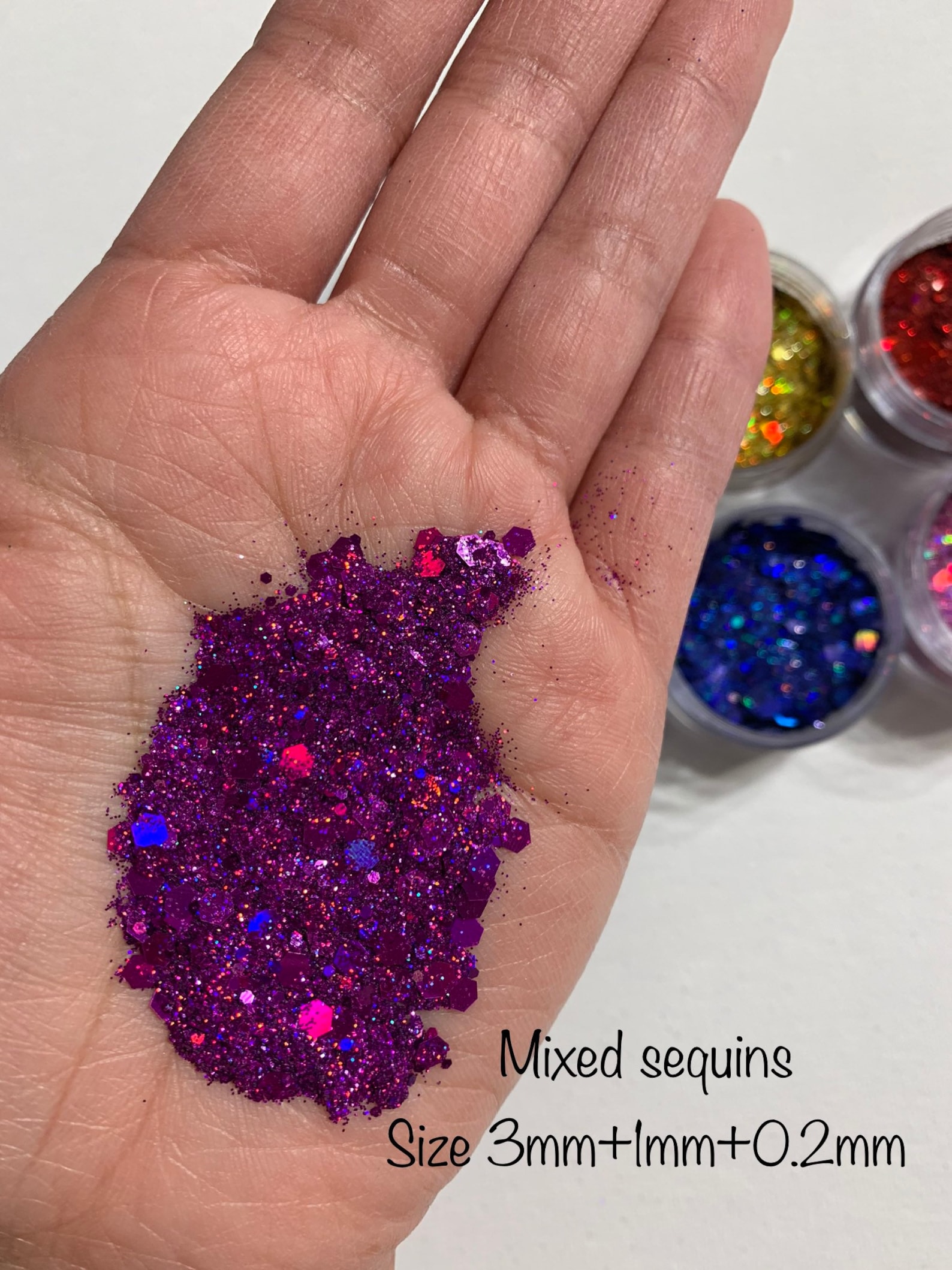 Glitter, Holographic Glitter, 3mm Mixed Sequins Holographic Glitter