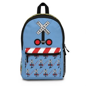Kinderrucksack mit Zugkreuzungsmotiv - Spaß, Verspielt, ideal für Schule, Reisen, Geschenke, Schienenliebhaber