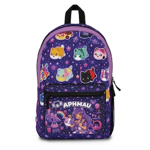 3d cat backpack for kids ZEEPCO Realistic Plush Girls | Ragdoll Cat Shape Bag with Soft Fluffy Fur, Blue Eyes & Long Tail | Cute School Bag and multiple smaller pockets for organization Girls Black Cat Print Backpack,