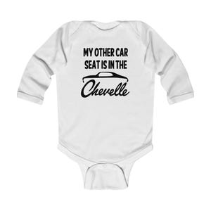 Długi rękaw Mój drugi fotelik samochodowy jest w Chevelle Profile Onesie