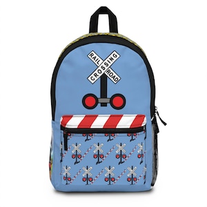 Train crossing-Themed Kids Backpack - Fun, Playful, Ideal for School, Travel, Gifts, Rail Lovers