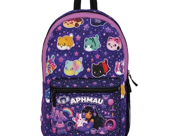 Aphmau Cute Character Backpack | Cartoon Cat, Rainbows & Stars