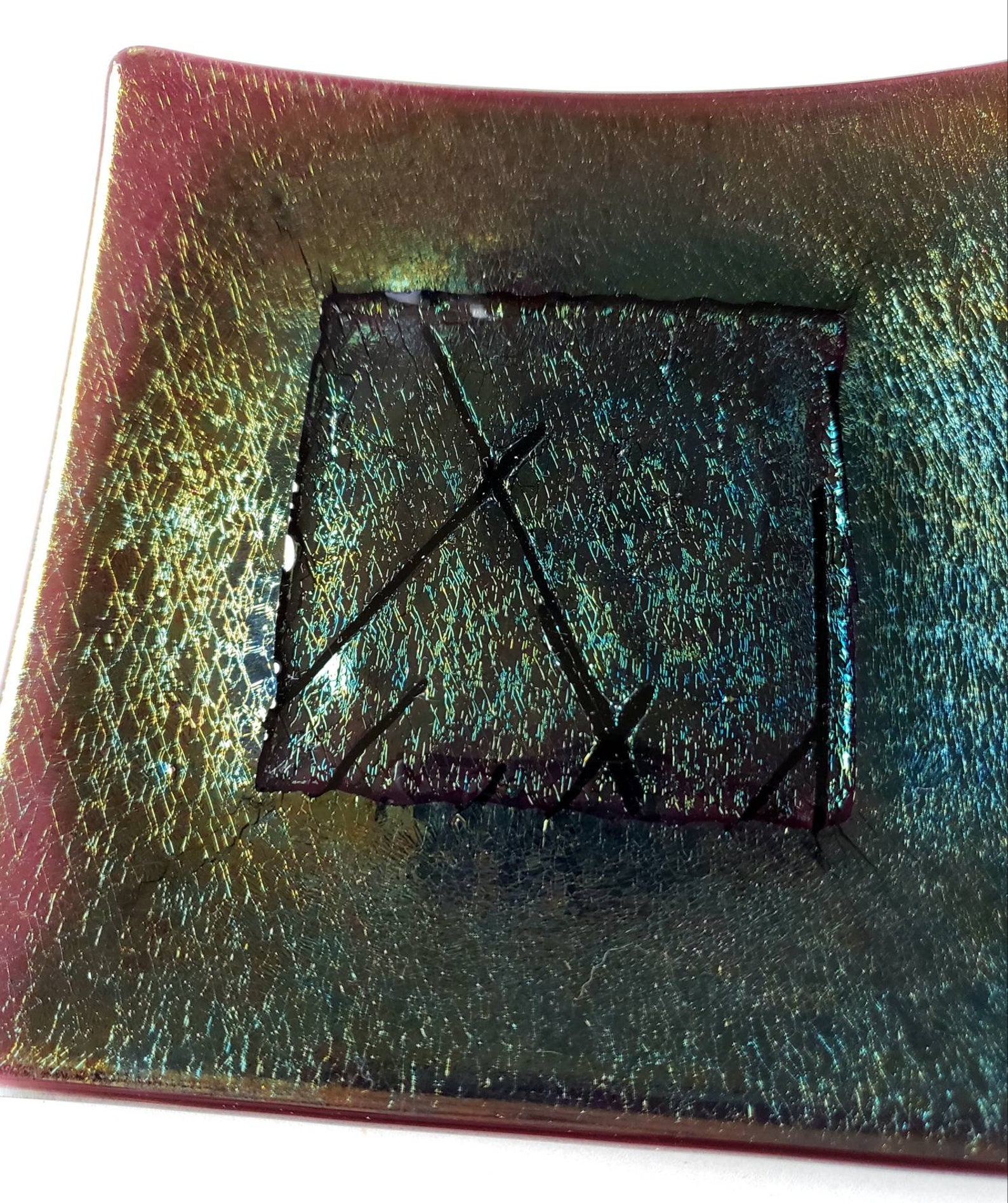 Art Glass Plate Kurt McVay Dichroic Fused Glass Sushi Etsy