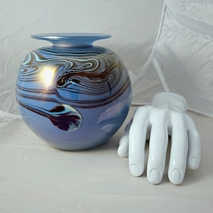 Vintage Peter Vanderlaan Art Glass Vase, Signed, Listed Artist