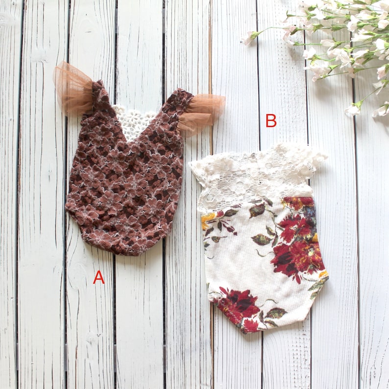 baby romper romper for girls baby photo prop Newborn photo prop flower romper newborn girl photo prop floral romper newborn romper