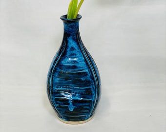 Blue Ceramic Vase, Decorative Vase, Table Decor, Center Piece, Housewarming Gift, Mother's Day Gift,  Wedding Gift, Handmade Pottery