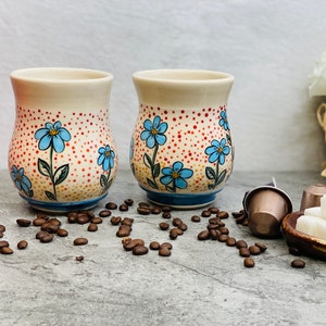 Handmade ceramic mug, Coffee lovers gift, Tea cups, Coffee mugs, Housewarming gift, Flowers cups, Hand-painted mugs,Wedding Gift,Sunset Cups image 2