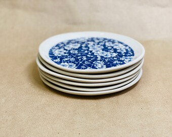 Set of 2 Blue Cherry Blossom Desert Plates, Desert Plates, 7" Ceramic Plates set, Handmade Plates, Housewarming Gift, Floral Plates
