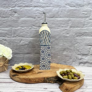 14 Unzen Keramik Olivenöl Flasche, Öl Spender, Essig Flasche, Olivenöl Menage, Housewarming Geschenk, Keramik Öl Menage