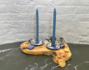 Handmade Ceramic Chamberstick Candle Holder, Nordic Decor