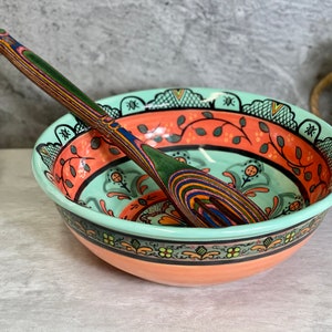 Serving bowl | Salad bowl | Ceramic bowl | Fruits bowl | handmade serving bowl | Serving dish | Pottery pasta bowl | handmade gift |
