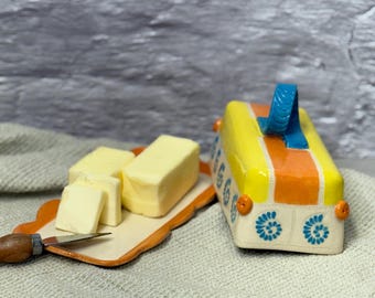Handmade Ceramic Butter Dish with Lid, Housewarming Gift