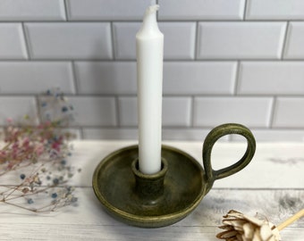 Ceramic Chamberstick Candle Holder, Nordic Style Candle Holder, Palo Santo Burner, Sage Burner, Handmade Candle Stick Holder