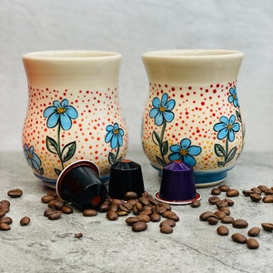 Handmade ceramic mug, Coffee lovers gift, Tea cups, Coffee mugs, Housewarming gift, Flowers cups, Hand-painted mugs,Wedding Gift,Sunset Cups image 1