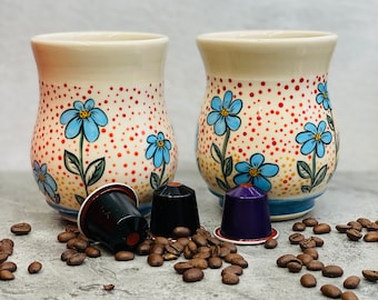Handmade ceramic mug, Coffee lovers gift, Tea cups, Coffee mugs, Housewarming gift, Flowers cups, Hand-painted mugs,Wedding Gift,Sunset Cups