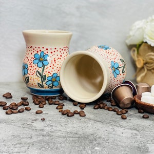 Handmade ceramic mug, Coffee lovers gift, Tea cups, Coffee mugs, Housewarming gift, Flowers cups, Hand-painted mugs,Wedding Gift,Sunset Cups image 5