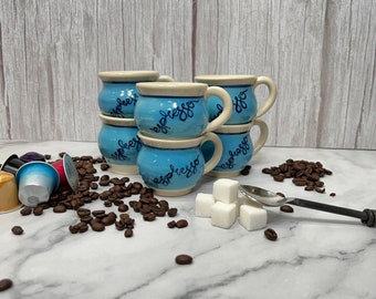 Handmade Ceramic Espresso Cup, Hand Painted, Unique Coffee Lover Gift