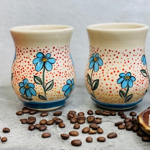 Handmade ceramic mug, Coffee lovers gift, Tea cups, Coffee mugs, Housewarming gift, Flowers cups, Hand-painted mugs,Wedding Gift,Sunset Cups image 7