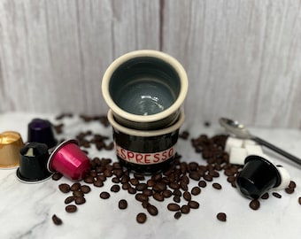 Handmade Espresso Cup, Hand-Painted Ceramic, 3oz Coffee Lover Gift