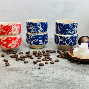 Handmade espresso cup, 2.6 oz cup, Espresso lover gift, Housewarming gift, One of-a-kind espresso cup, Cherry blossom espresso cup