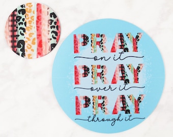 Pray On It Pray Over It Pray Through It Cheetah Desk Set - Inspirational Gift Mousepad and Coaster Set - Mothers Day Gift - Christmas Gifts