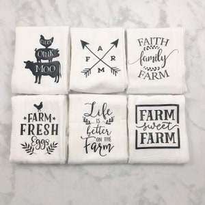 Farmhouse Flour Sack Towel: Farm Sweet Farm Kitchen Decor