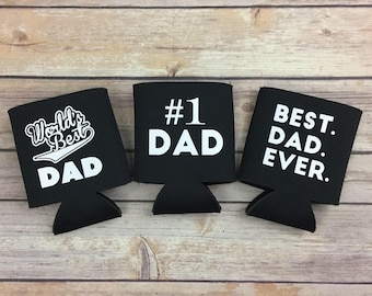 Gift for Dad - Worlds Best Dad Can Holder - #1 Dad Can Holder - Best Dad Ever Can Holder - Insulated Can Holder