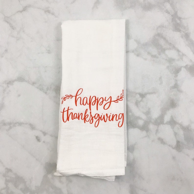 Thanksgiving Flour Sack Towels Thanksgiving Hostess Gift Thanksgiving Decorations Thanksgiving Decor Happy Thanksgiving