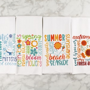 Seasonal Kitchen Towels - Christmas Gift - Seasonal Kitchen Towel Set - Hostess Gifts