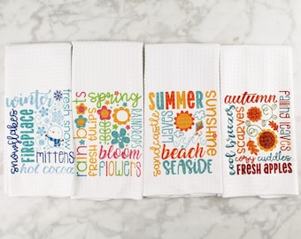 Seasonal Kitchen Towels - Christmas Gift - Seasonal Kitchen Towel Set - Hostess Gifts