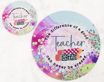 Teacher Desk Set - Teacher Christmas Gifts - Teacher Mousepad and Coaster Set - Teacher Appreciation Gift