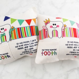 Tooth Fairy Pocket Pillow - Lost Tooth Pillow - Personalized Tooth Fairy Pillow