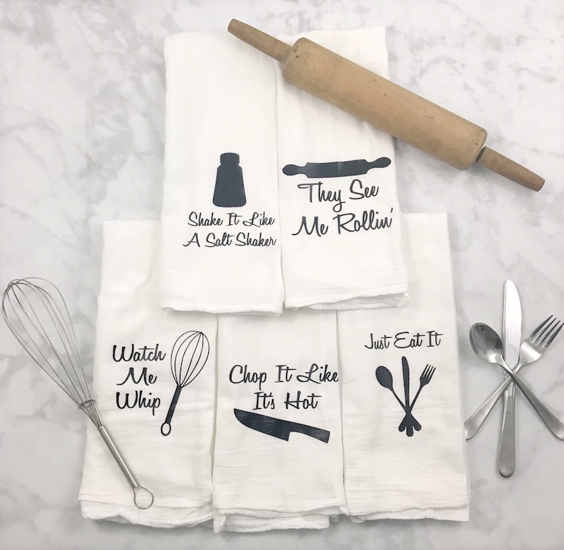 Flour Sack Towels Housewarming Gift Mothers Day Gift Christmas Gifts Hostess Gift Funny Kitchen Towels image 3