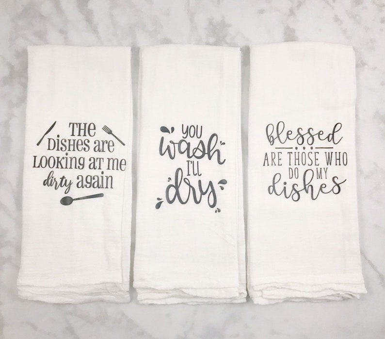 Funny Kitchen Towel Set Kitchen Flour Sack Towels Etsy