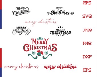 Merry christmas text Svg, Wavy text svg, Christmas png, Christmas vector, Christmas tree svg, Christmas words PNG, DXF, EPS, vector 300dpi