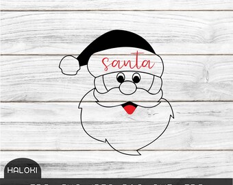 Santa Svg, santa hat svg, dear santa svg, santa face svg, funny christmas svg, believe svg, santa clipart, santa PNG, DXF, EPS vector 300dpi