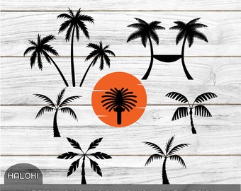Palm Tree Svg, Palm tree print, Tree svg, Tropical svg, Beach svg, Sunset svg, Beach scene svg, Palm Tree PNG, DXF, EPS vector