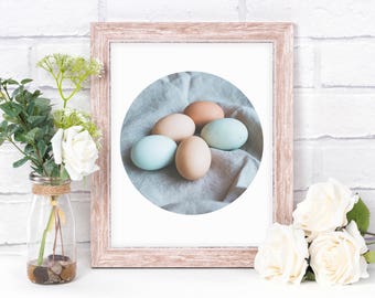Afdrukbare Art - Pasen eieren Robin Egg abstracte tabel foto - muur Office Home Decor