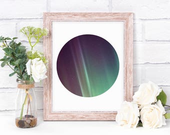 Afdrukbare Art - Aurora Borealis-Northern Lights landschap sterren & Sky Abstract - muur Office Home Decor