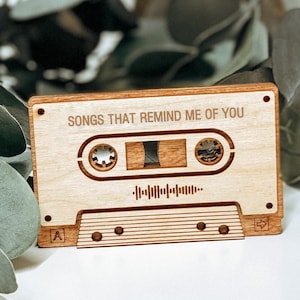 Personalized Playlist Plaque, 5th Anniversary Gift For Him / Her, Modern Mixtape with QR Code, Valentines Day Gift