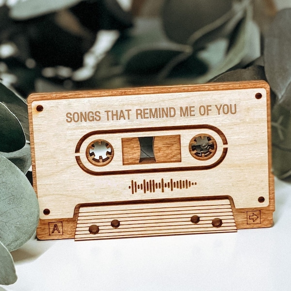 Gepersonaliseerde houten mixtape-plaquette: QR-codecadeau 5e verjaardag, cadeau-idee vaderdag, Moederdagcadeau