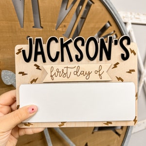 Personalized First and Last Day of School Sign, Back To School, Reusable Erasable School Sign, Preschool Kindergarten First Day Prop 2024