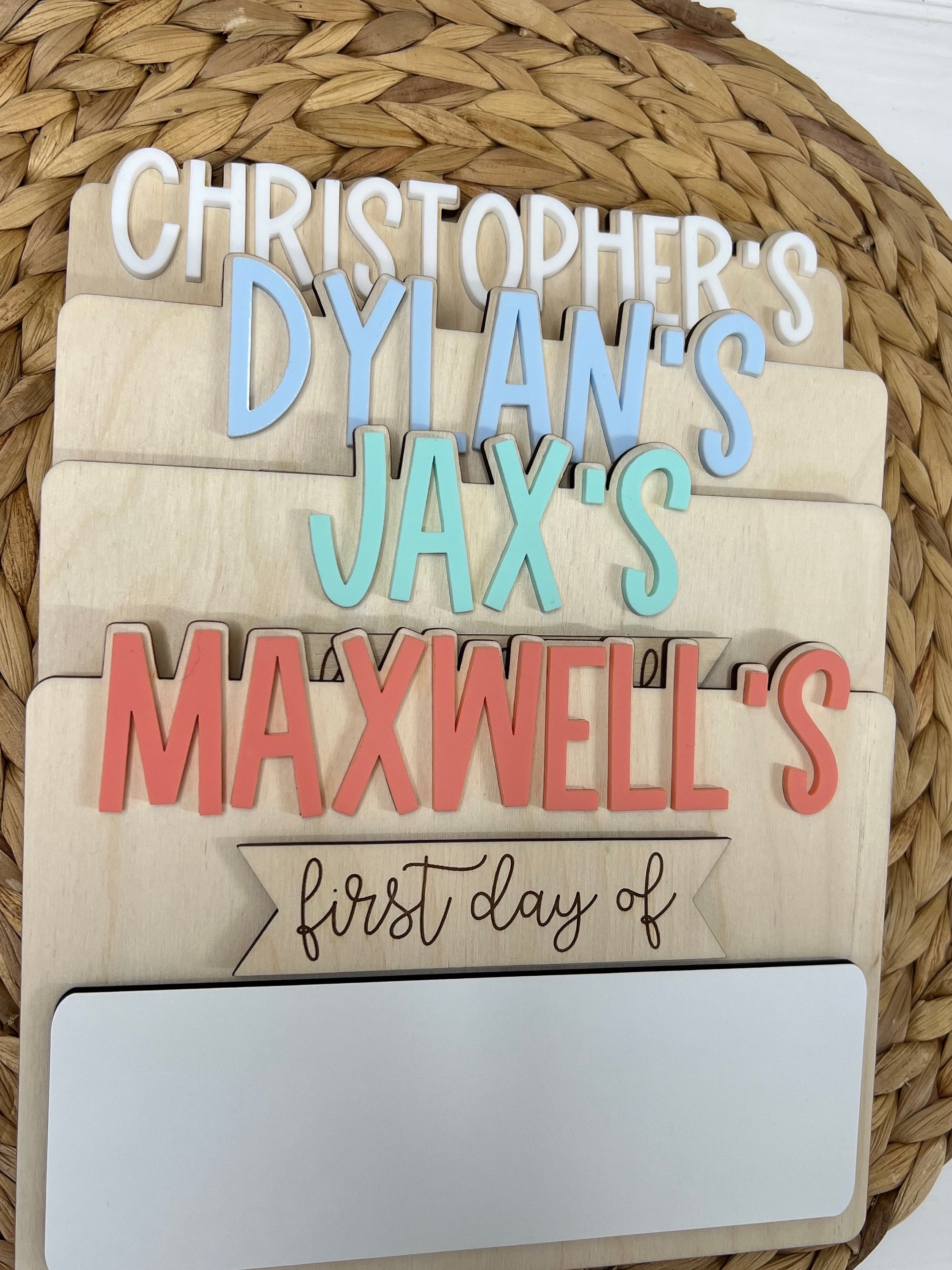 Personalized First and Last Day of School Sign, Back To School, Reusable Erasable School Sign, Preschool Kindergarten First Day Prop 2024