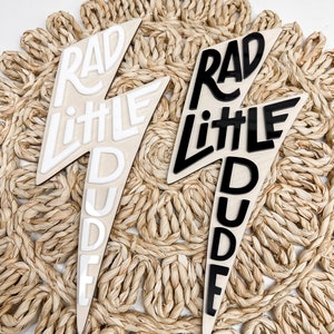 Rad Little Dude Lightning Bolt Decor: Skater Nursery Art