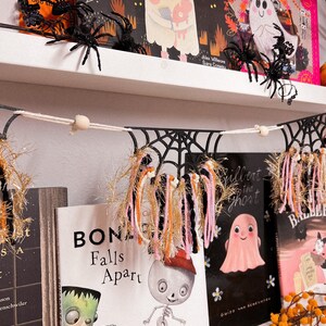 18-Piece Halloween Spider Decorations Set - Spider Web Banner & Hanging Swirls For Haunted Party Decor - View #3