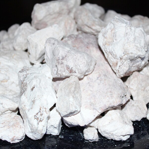 Earthy Goodies White kaolin clay dirt chunks. Calcium rich marbled edible white dirt pieces