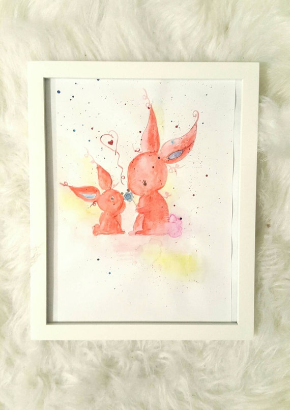 Items similar to Hand Painted Nursery Wall Art. Soft colorful painting
